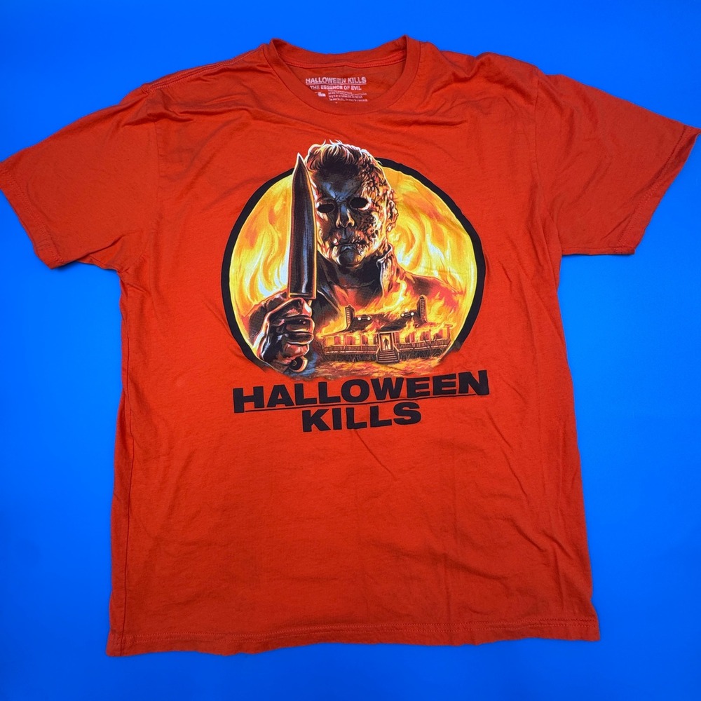 Fright Rags Halloween Kills Michael Myers Orange Graphic T-Shirt Mens XL 0986